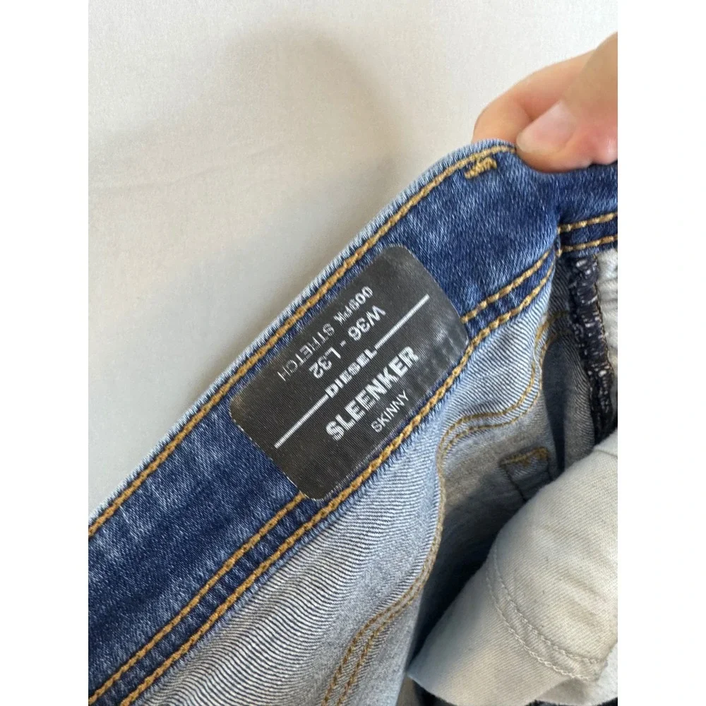 Diesel Sleenker-X Skinny Jeans Blue Wash 009PK W36 L32 Stretch Denim